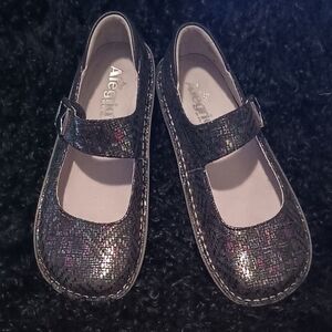 Alegria  Glittery Black Mary Jane Shoes